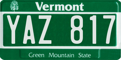 VT license plate YAZ817
