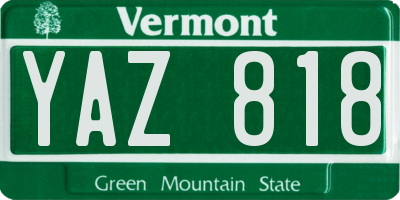 VT license plate YAZ818
