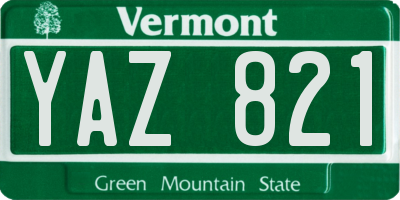 VT license plate YAZ821