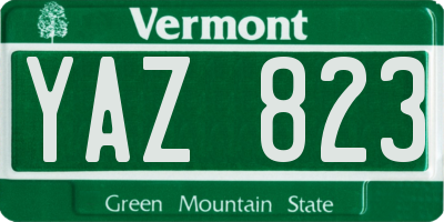 VT license plate YAZ823