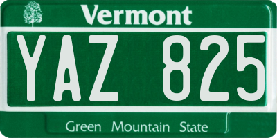 VT license plate YAZ825