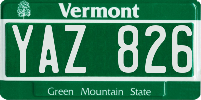 VT license plate YAZ826