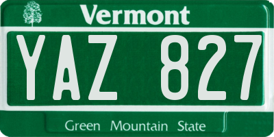 VT license plate YAZ827