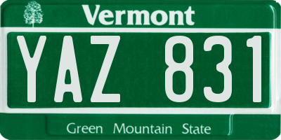 VT license plate YAZ831