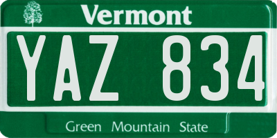 VT license plate YAZ834