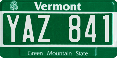 VT license plate YAZ841