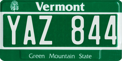 VT license plate YAZ844