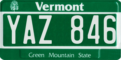VT license plate YAZ846
