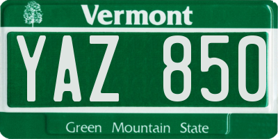VT license plate YAZ850