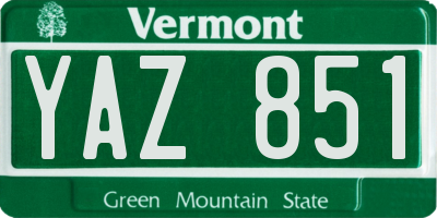 VT license plate YAZ851