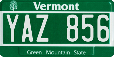 VT license plate YAZ856