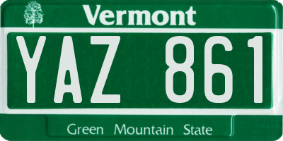 VT license plate YAZ861