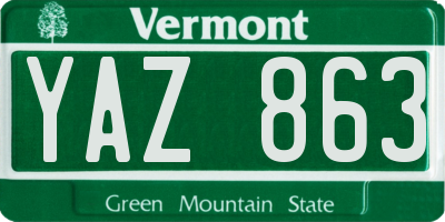 VT license plate YAZ863