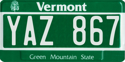 VT license plate YAZ867