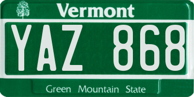 VT license plate YAZ868