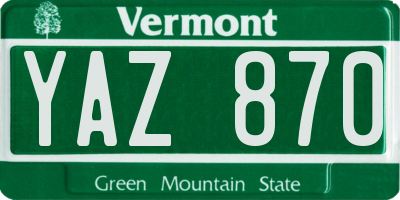VT license plate YAZ870