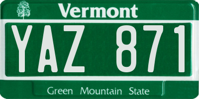VT license plate YAZ871