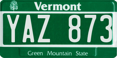 VT license plate YAZ873
