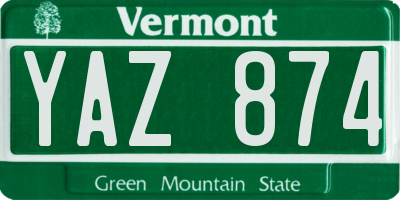 VT license plate YAZ874