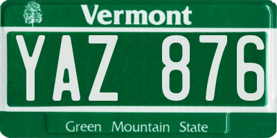VT license plate YAZ876
