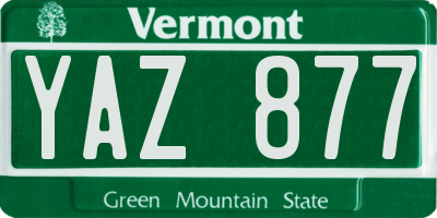VT license plate YAZ877