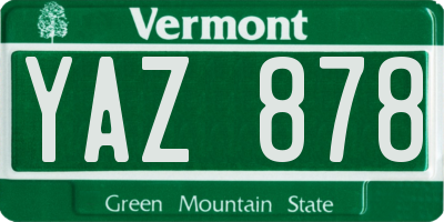 VT license plate YAZ878