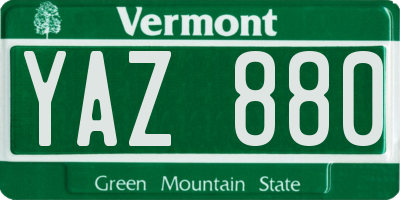 VT license plate YAZ880