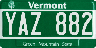 VT license plate YAZ882