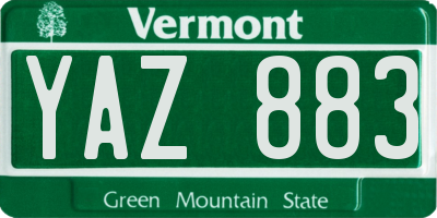 VT license plate YAZ883