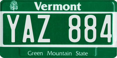 VT license plate YAZ884