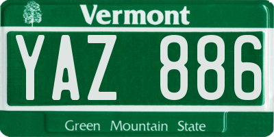 VT license plate YAZ886