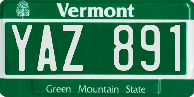 VT license plate YAZ891