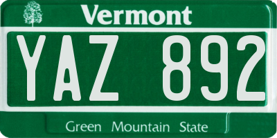 VT license plate YAZ892