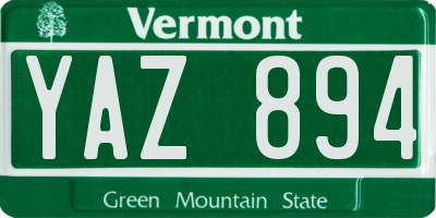 VT license plate YAZ894