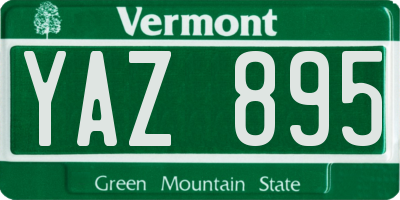 VT license plate YAZ895