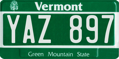 VT license plate YAZ897