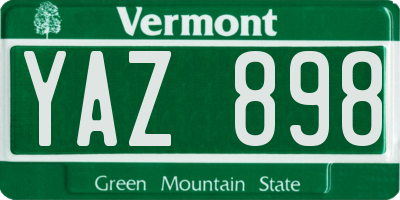 VT license plate YAZ898