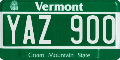 VT license plate YAZ900