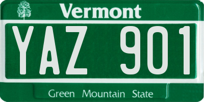 VT license plate YAZ901
