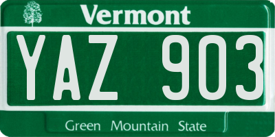 VT license plate YAZ903