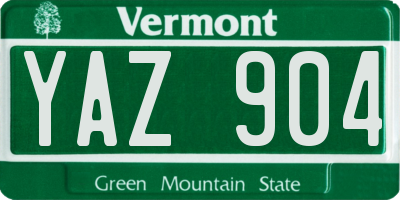VT license plate YAZ904