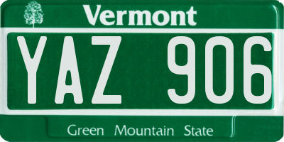 VT license plate YAZ906