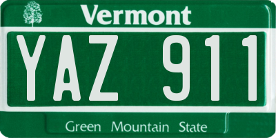 VT license plate YAZ911
