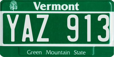 VT license plate YAZ913