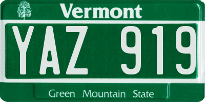 VT license plate YAZ919