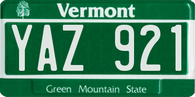 VT license plate YAZ921