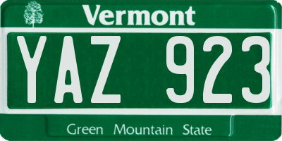 VT license plate YAZ923