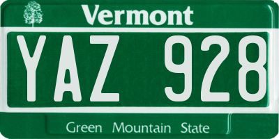 VT license plate YAZ928