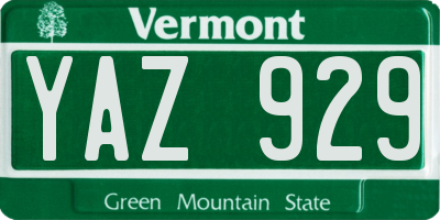 VT license plate YAZ929
