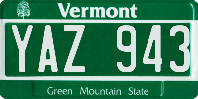 VT license plate YAZ943